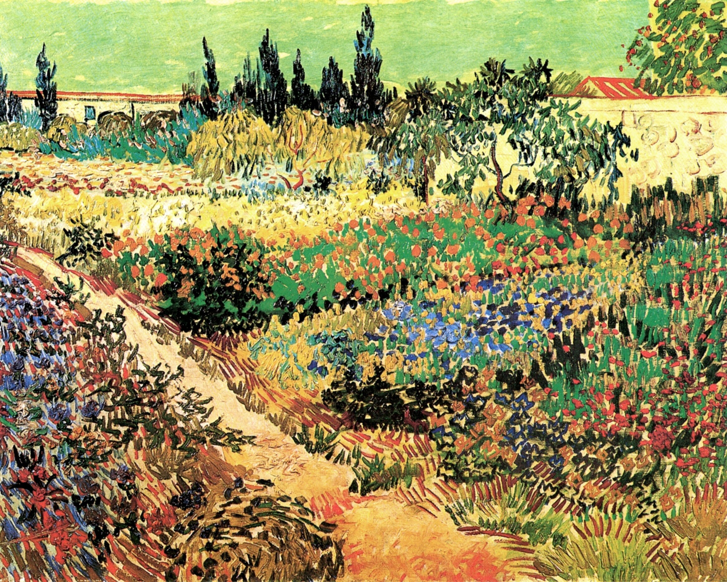 Картина Ван Гога Тропинка в цветущем саду 1888
